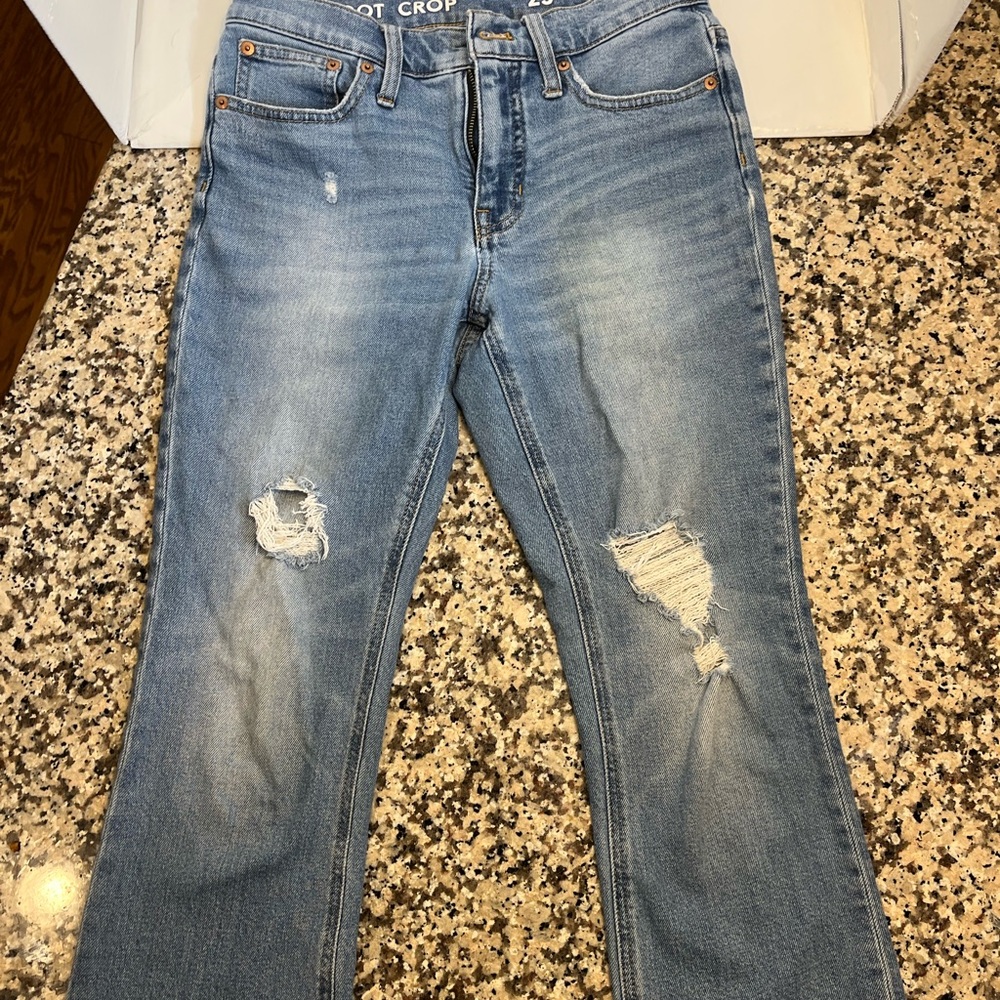 Distressed Blue Jeans j crew